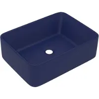vidaXL Lavabo de luxe mat bleu foncé 41x30x12 cm Céramique