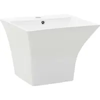 vidaXL lavabo mural céramique blanc 500 x 450 x 410 mm