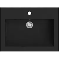 vidaXL Lavabo en granit 600 x 450 x 120 mm Noir