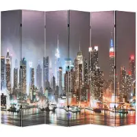 vidaXL Cloison de séparation pliable 228 x 170 cm New York la nuit