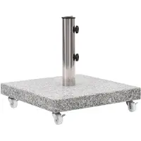 vidaXL Pied de parasol granit 30 kg carré gris