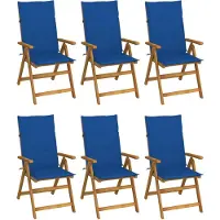 vidaXL Chaises de jardin pliantes 6 pcs. avec coussins en bois massif d'acacia