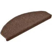 vidaXL Tapis d'escalier 15 pièces 65 x 24 x 4 cm Marron Demi-rond Grand