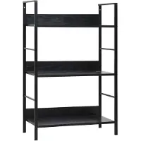 vidaXL Bibliothèque à 3 niveaux noir 60x27,6x90,5 cm bois d'ingénierie