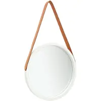 vidaXL Miroir mural avec sangle 40 cm Blanc