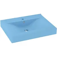 vidaXL Lavabo de luxe avec trou de robinetterie bleu clair mat 60x46 cm Céramique