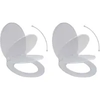 vidaXL Sièges de toilette avec abaissement automatique 2 pcs. Plastique blanc