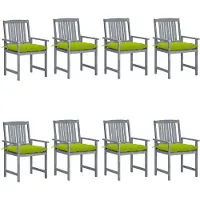 vidaXL 3078260, Terrasse, Siège rembourré, Acacia, Vert, Polyester, 610 mm