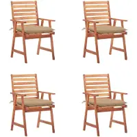 vidaXL 3078338, Terrasse, Siège rembourré, Acacia, Beige, Polyester, 560 mm