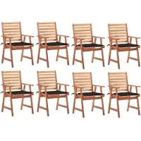 vidaXL 3078381, Terrasse, Siège rembourré, Acacia, Noir, Polyester, 560 mm