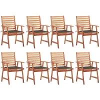 vidaXL 3078382, Terrasse, Siège rembourré, Acacia, Gris clair-marron, Polyester, 560 mm
