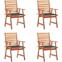 vidaXL 3078328, Terrasse, Siège rembourré, Acacia, Gris clair-marron, Polyester, 560 mm