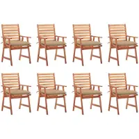 vidaXL 3078392, Terrasse, Siège rembourré, Acacia, Beige, Polyester, 560 mm