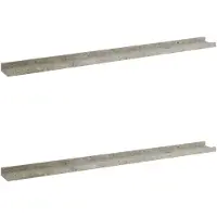 vidaXL Étagères murales 2 pcs Gris béton 100x9x3 cm