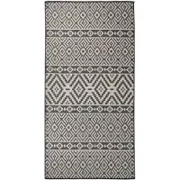 vidaXL Tapis à tissage plat d'extérieur 100x200 cm Rayures noires