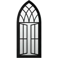 vidaXL Miroir de jardin noir 70x30 cm Fer