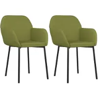 vidaXL Chaise de salle à manger 2 pcs. Vert clair velours