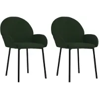 vidaXL Chaise de salle à manger 2 pcs. Vert foncé velours