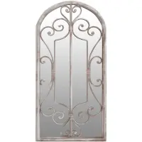 vidaXL Miroir de jardin sable 70x30 cm Fer