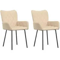 vidaXL Chaise de salle à manger 2 pcs. Tissu crème