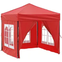 vidaXL Tente de réception pliable avec parois latérales rouge 2x2 m