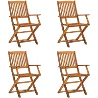 vidaXL Chaises de jardin pliantes 4 pcs. Bois massif acacia