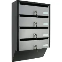 Rottner Module de boîtes aux lettres - 4 éléments - noir et argenté