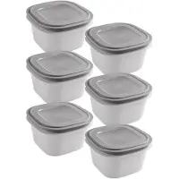 Sunware 3 pièces Sigma Home boîte de conservation - 18 x 18 x 10,4 cm - 1,8 litre - gris clair/gris foncé