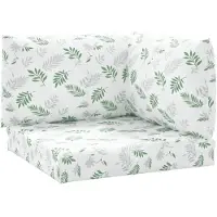 vidaXL Coussins de palette lot de 3 motif de feuilles tissu Oxford
