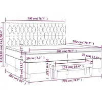 vidaXL Lit boxspring avec matelas brun foncé 200x200 cm Tissu