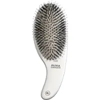 Olivia Garden Expert CURVE Nylon Silver brosse à cheveux avec poils de sanglier 1 pcs