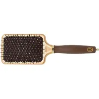 Olivia Garden Rectangular Paddle brosse pour des cheveux faciles à démêler Gold&Brown 1 pcs