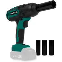 Vonroc Clé à choc sans fil 20V - 4 niveaux de réglage : 100/200/300/400Nm - Avec 4 douilles | Sans batterie, ni chargeur