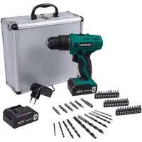 Vonroc Perceuse sans fil 12V | 2 batteries et 46 accessories incl.