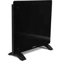 Vonroc Chauffage électrique de luxe - Convecteur - Panneau en verre - 1000W Premium - Noir | Commande manuelle et Wi-Fi incl.