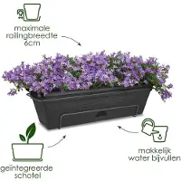 Elho Balconniere Green Basics Allin1 70 - Extérieur & Balcon - L 25,7 X W 69,2 X H 16,7 Cm - Vivre Noir