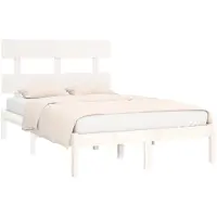 vidaXL Lit en bois massif blanc 120x200 cm