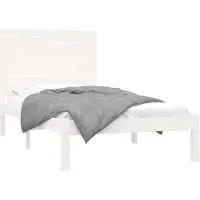 vidaXL Lit en bois massif blanc 90x200 cm
