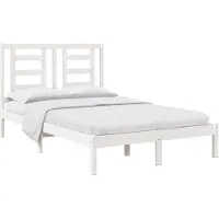 vidaXL Lit en bois massif sans matelas Blanc 120x200 cm pin