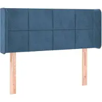 vidaXL Tête de lit avec oreilles bleu foncé 83x16x78/88 cm velours