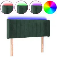 vidaXL Tête de lit LED vert foncé 103x16x78/88 cm velours