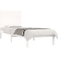 vidaXL Lit en bois massif blanc 75x190 cm
