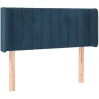 vidaXL Tête de lit avec oreilles bleu foncé 83x16x78/88 cm velours