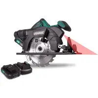Vonroc Scie circulaire 20V - 150mm | 2x batteries 2.0Ah et chargeur incl.