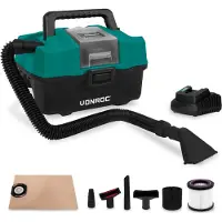 Vonroc Aspirateur multi-usage portatif 20V | avec accessoires – 1 batterie 4.0Ah et chargeur rapide incl.