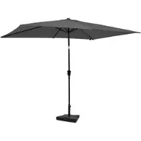 Vonroc Parasol Rapallo 200x300cm - Parasol Premium - Gris | Pied en béton 20 kg inclus