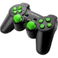 Esperanza EGG107G accessoire de jeux vidéo Noir, Vert USB 2.0 Manette de jeu Analogique/Numérique PC, Playstation 3