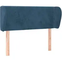 vidaXL Tête de lit avec oreilles bleu foncé 103x23x78/88 cm velours