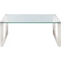 Beliani Table basse Plateau en verre transparent Structure en acier inoxydable argenté 50 x 40 cm Glamour Salon moderne Chambre à coucher Antichambre