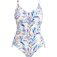 Fantasie Femmes, Maillot de bain, Calypso Harbour UW V-Neck Swimsuit with Adjustable Leg Dames Badpak - Maat 80I, Bleu, (80)